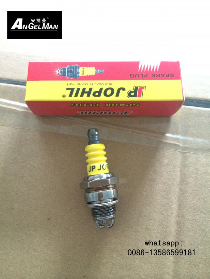 OEM Small Chainsaw Spark Plug With 2 Electrodes Yellow For Lawn Mower